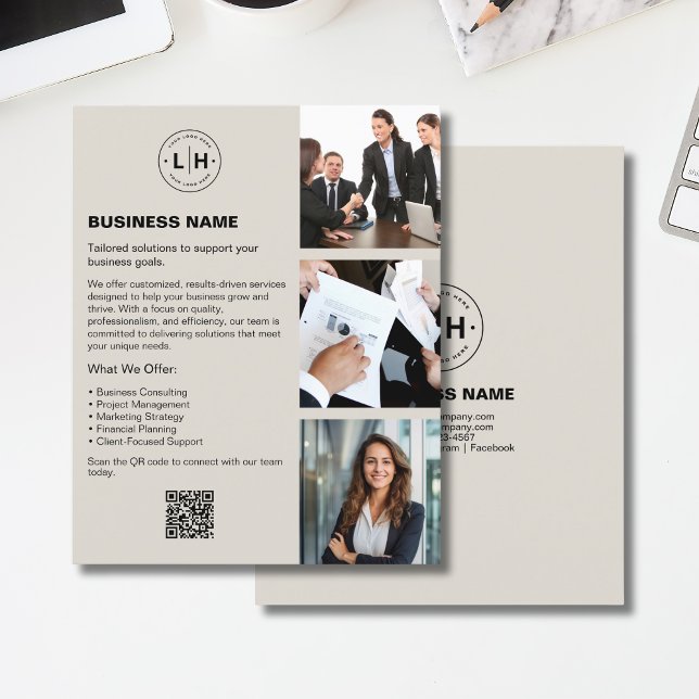 Custom Logo Photo QR Professional Business Flyer (Custom Logo Photo QR Professional Business Flyer)