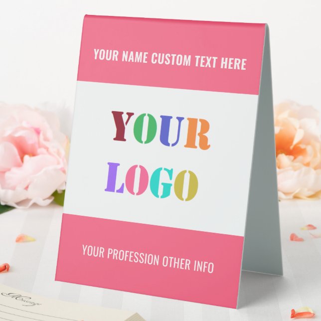 Custom Logo Photo Text Table Tent Sign Your Colour (In SItu (Wedding))
