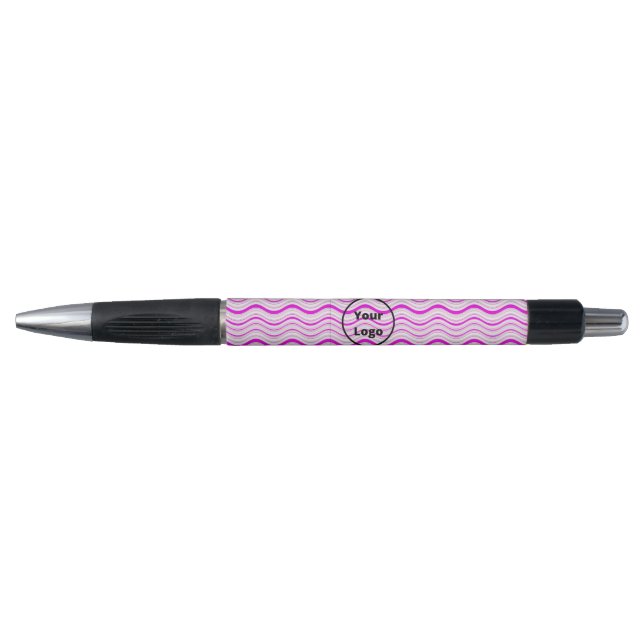 Custom logo pink and white wavy stripes (Front)