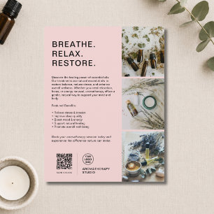 Custom Logo Pink Aromatherapy Spa Business Flyer
