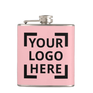 Custom Logo Pink Hip Flask