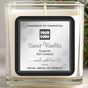 Custom Logo Product Packaging Labels Silver Black