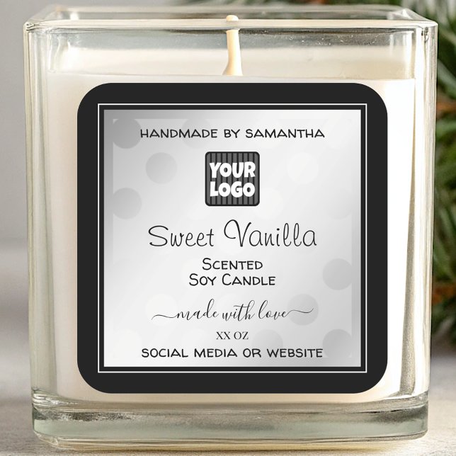 Custom Logo Product Packaging Labels Silver Black (Creator Uploaded)