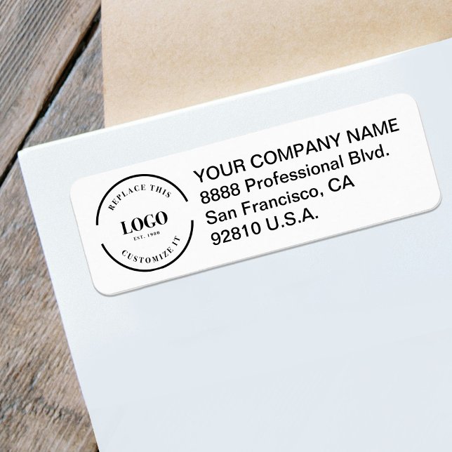 Custom Logo Professional Minimal Business  (Professional custom logo and return address label.)