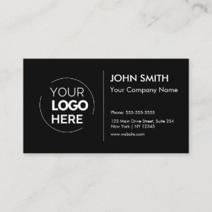 Custom Logo Professional Modern Minimalist Black Business Card