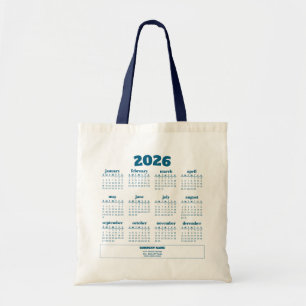 Custom Logo Promotional 2026 Calendar Tote Bag
