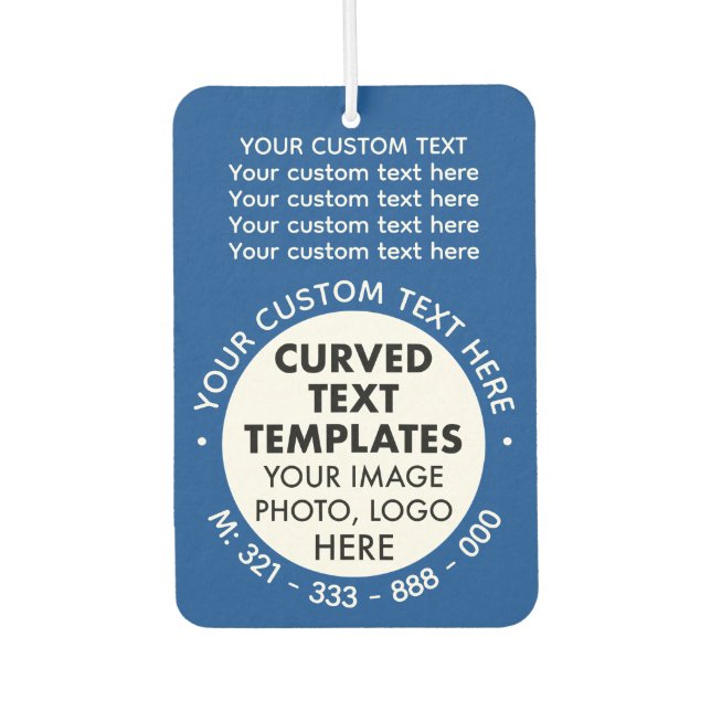 Custom Logo Promotional BLUE Car Air Freshener (Front)