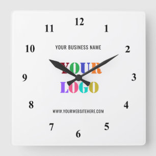 Custom Logo Promotional Business Personalised  Square Wall Clock