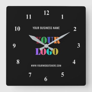 Custom Logo Promotional Business Personalised - Square Wall Clock