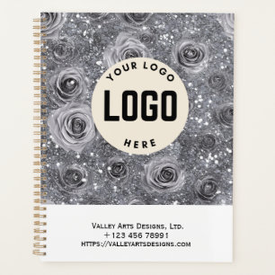 Custom Logo Promotional Notebook, Silver Grey Planner