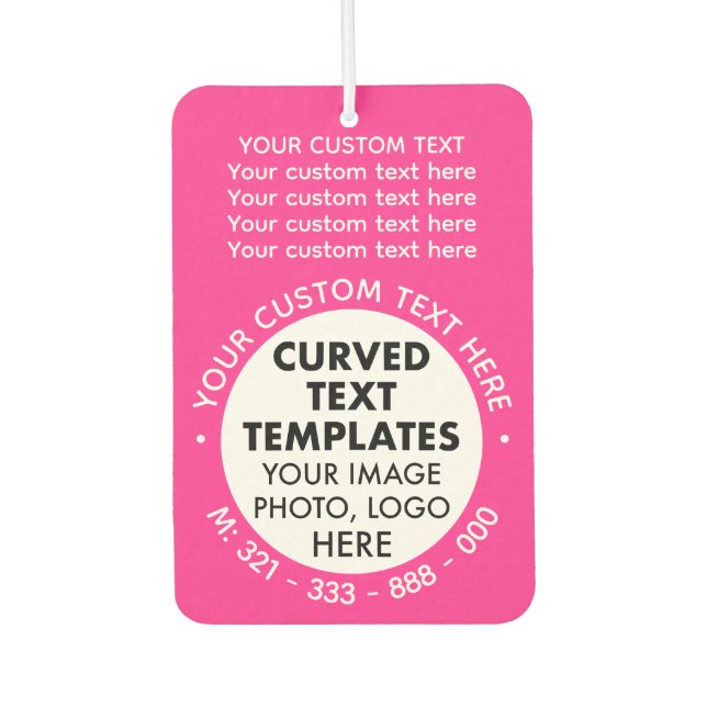 Custom Logo Promotional PINK Car Air Freshener (Front)