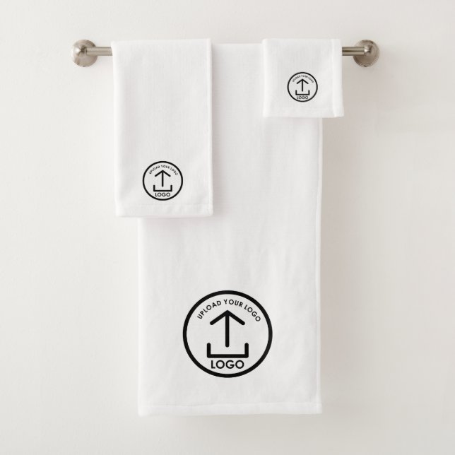 Custom Logo Promotional Professional Swag White Bath Towel Set (Insitu)