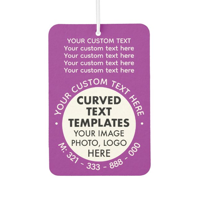 Custom Logo Promotional PURPLE Car Air Freshener (Front)