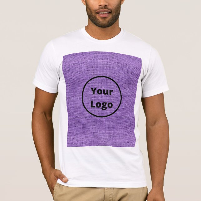 Custom logo purple burlap T-Shirt (Front)