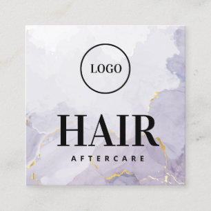 Custom Logo Purple Gold Hair Aftercare Card