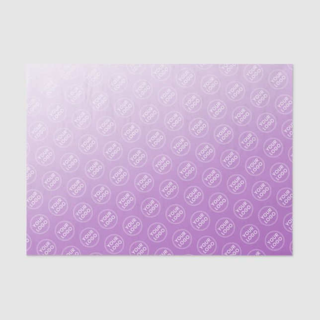 Custom logo purple gradient business packaging tissue paper (Front)