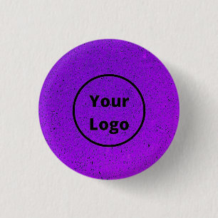 Custom logo purple rough surface print 3 cm round badge