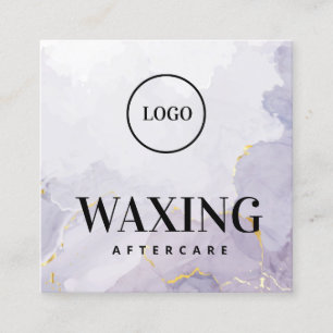 Custom Logo Purple Waxing Aftercare  Square Business Card