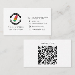 Custom Logo QR Code and Social Media Icons Business Card