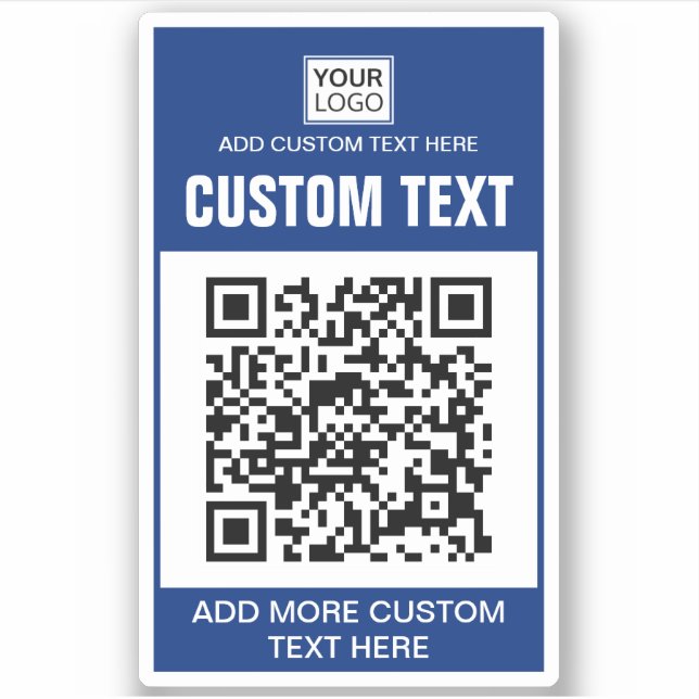 Custom logo, QR code and text dark blue (Front)