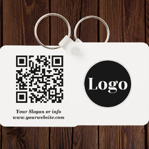 Custom Logo  Qr Code and Text Double sided  Key Ring