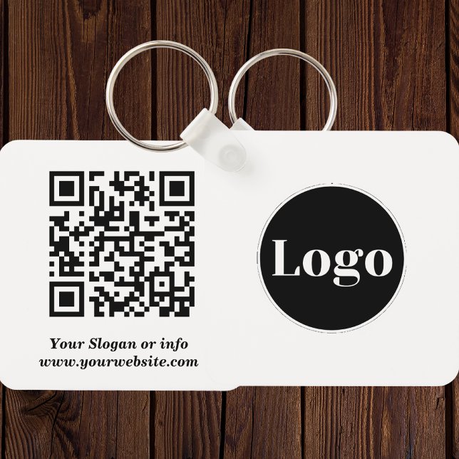 Custom Logo| Qr Code and Text Double sided  Key Ring (Creator Uploaded)