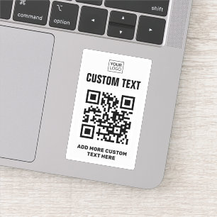 Custom logo, QR code and text light grey