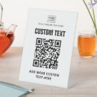Custom logo, QR code and text white or any colour