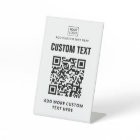 Custom logo, QR code and text white or any colour