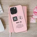 Custom Logo | QR Code Business Pink Background iPhone 13 Pro Case<br><div class="desc">Modern Business iPhone case. To personalise,  add all business info necessary along with the QR code. Great idea for business thank you or promotional gifts.</div>