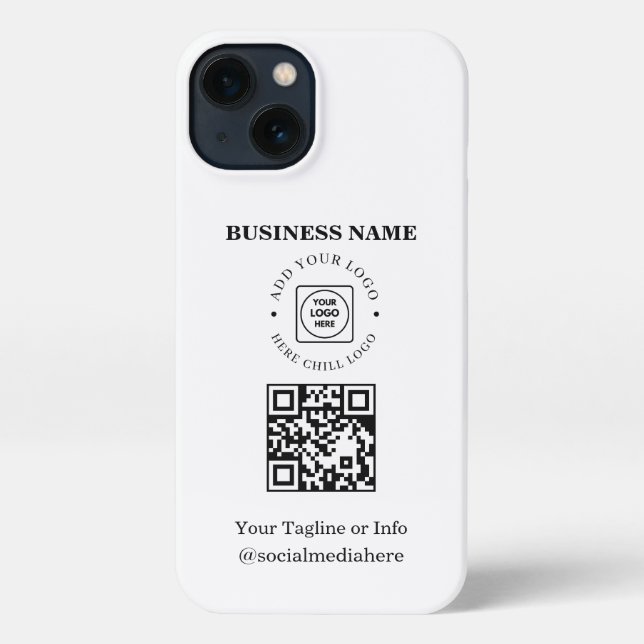Custom Logo QR Code Business Promo iphone case (Back)