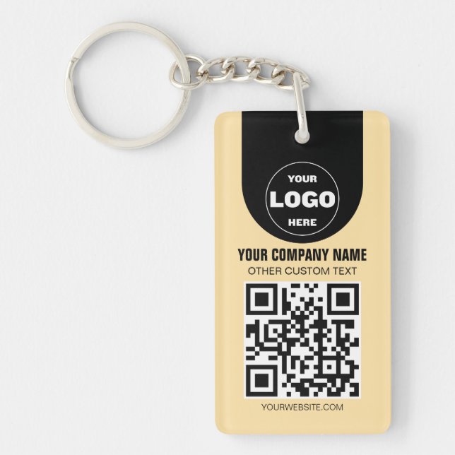 Custom Logo & QR Code Keychain | Business Promo Gi (Front)