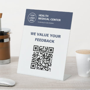 Custom Logo QR Code Medical Clinic Healthcare Pedestal Sign