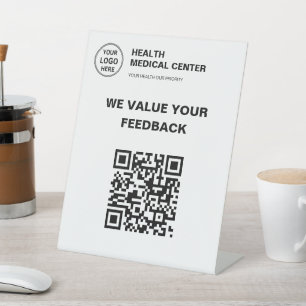 Custom Logo QR Code Medical Clinic Healthcare Pedestal Sign