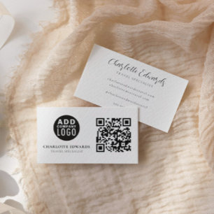 Custom Logo QR Code Minimalist Business Card