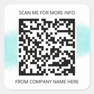 Custom Logo QR Code Name Thank You Shop   Square Sticker