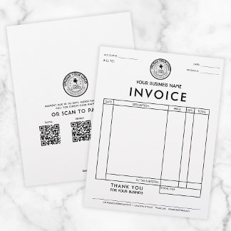 Custom Logo QR Code Payment Invoice Custom Letterhead