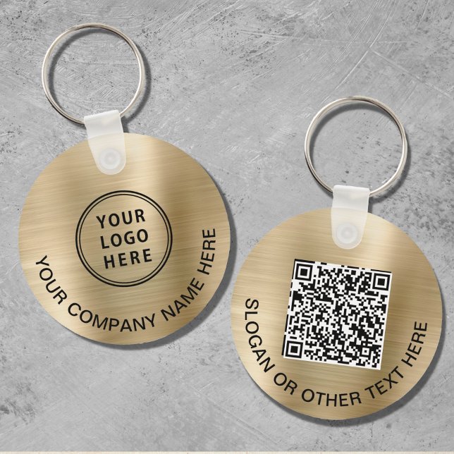Custom Logo QR Code Promotional Gold Key Ring (Creator Uploaded)