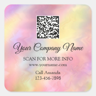 Custom Logo QR Code Promotional Online Shop Square Sticker