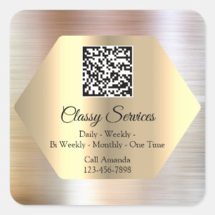 Custom Logo QR Code Promotional Scan It Rose Gold Square Sticker