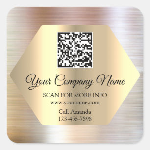 Custom Logo QR Code Promotional Scan It WWW Rose Square Sticker
