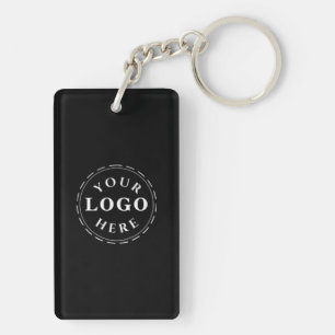 Custom Logo & QR Code Rectangle Keychain (2-Sided)