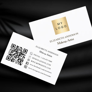 Custom logo Qr code social media brand colour Business Card