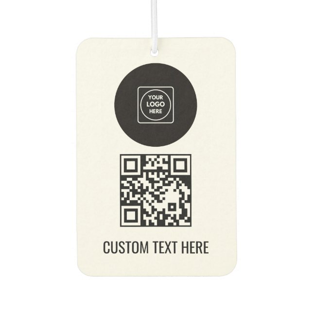Custom Logo QR Code Text Business Branding Design Car Air Freshener (Front)