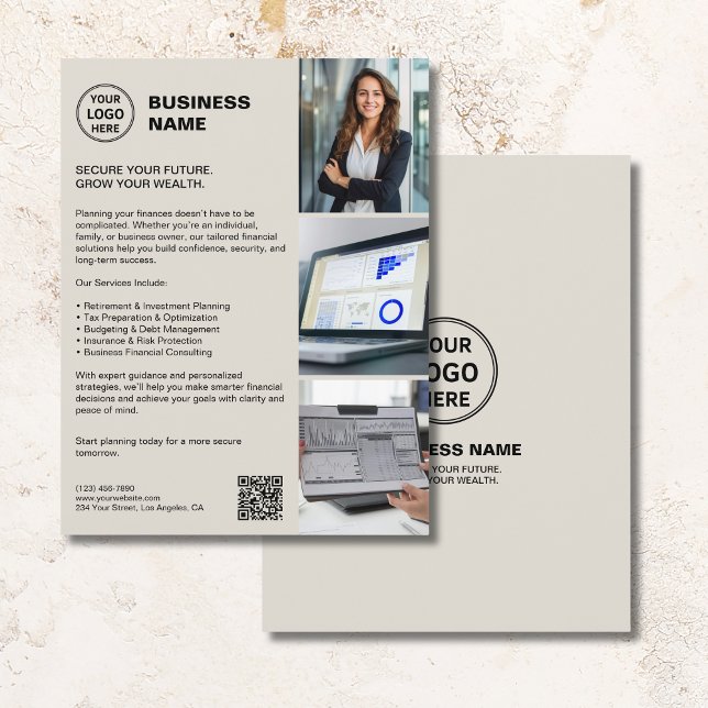 Custom Logo QR Professional Financial Services Flyer (Custom Logo QR Professional Financial Services Flyer)