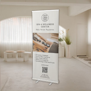 Custom Logo QR Spa Wellness Promotional Business Retractable Banner