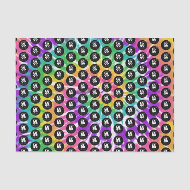 Custom Logo Rainbow Tiedye Print Tissue Paper (Front)
