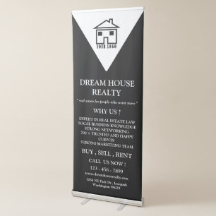 Custom Logo Real Estate Promotional Marketing Retractable Banner