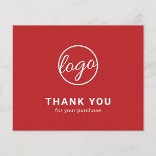 Custom Logo Red Budget Thank You Card