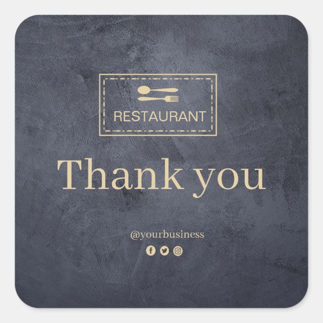 Custom logo restaurant  | Thank you sticker (Front)